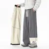 Calça de Lã de Cordeiro Masculina Inverno Forrada com Fleece Espessada Casual Nova 2025 Quente e à Prova de Frio Outdoor de Algodão