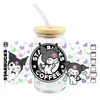 Sanrio coolometi UV DTF transferencia cristal transparente pegatinas impermeable resistente a rayones caricatura al por mayor transfronterizo