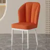 Silla de comedor de lujo ligero nórdico para uso doméstico, taburete moderno minimalista de respaldo famoso en internet, silla de mesa de comedor de hotel de cuero con cojín suave para restaurante