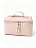 Bolsa de Maquiagem Acolchoada Grande Capacidade Caixa de Mão PU Bolsa de Armazenamento Portátil Necessaire Estilo Ins Viagem Viagem de Negócios Impermeável