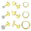Brincos Studs de Osso da Orelha Perfurantes de Aço Inoxidável Novos Transfronteiriços em Estoque Amazon Conjunto Combinado de Brincos de Alta Qualidade Masculinos e Femininos