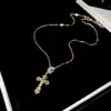 Los Diamantes Son una Promesa~Collar de Zirconia Chapado en Oro Real de 18 Quilates, Cadena para Clavícula Estilo Dulce-Cool Francés, Joyería de Diseño Nicho para Mujeres
