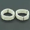 Pulsera de perlas y diamantes multicapa retro personalizada, pulsera de moda coreana, pulsera ancha en espiral para mujer