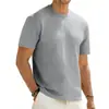 Camiseta Masculina Casual de Verão Americana Personalizada da Amazon, Solta, Tamanho Grande, Simples, Tricô Jacquard, Gola Redonda, Manga Curta