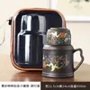 Termo Pequeño de Arena Morada Regalo Taza Creativa Cerámica Hogareña Portátil Oficina Taza Paquete de Viaje Tetera para Caliente y Frío