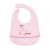 Babador de Silicone de Grau Alimentício Transfronteiriço Comida de Bebê Jantar Babador Escorregadio para Bebê Impermeável Resistente à Sujeira Crianças Escorregadias Dobrável