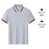 Camisa promocional de seda de hielo, camisa de cultura corporativa, polo de verano, camiseta a rayas con cuello, ropa de trabajo publicitaria para eventos de empresa