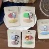 Nuevo Pasador de Tela Estilo Coreano para Niños con Dibujos Animados y Cuadros Ovalados Laterales para Flequillo de Niñas