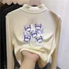 Camiseta térmica de forro polar con cuello semi-alto para niños para otoño e invierno, capa interior cálida para niñas, camiseta de manga larga con forro polar para niños mayores, estilo moderno