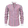 Camisa de Raya Estampada Simple Transfronteriza para Hombre Camisa de Negocios de Primavera para Hombre Tops Sueltos Casuales de Manga Larga para Primavera y Otoño