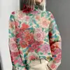 Otoño e Invierno Versátil Europeo y Americano Transfronterizo Amazon Nuevo Modelo E127 Suéter de Punto para Mujer Cuello Alto