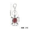 Llavero colgante de tortuga bestseller transfronterizo con diamantes, aleación de zinc, regalo pequeño creativo, decoración de mochila, llavero de coche