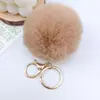 Llavero de Bola de Pelo de Conejo Rex Sintético de 8 cm Adorno Creativo para Coche Llavero Colgante de Bolsa Rellena de Pelo Sintético Regalo