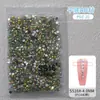 Abanico Rey Brillante con Diamantes Ss4 Ab Sueltos Transparentes Redondos Flatback Aurora Symphony Cristales para Uñas Rhinestones