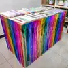 Caminante de Mesa Curvo con Gradiente de Color Arcoíris Decoración de Fiesta Fondo Arreglo Boda Color Sólido Brillante Caminante de Mesa Macarrón