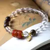 Diseño original cristal blanco natural con madera de incienso verde inan pulsera texto juego sur ágata roja pulsera verde madre