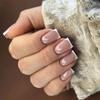 Clássico Hot French Nail Art Wear Cross-border Europeu e Americano Unha Falsa Praça Europeia Longo Quadrado Unha Produtos Acabados Venda por Atacado