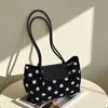 Bolso de axila de lunares de moda, diseño versátil de bloques de color, gran capacidad, bolso de mano casual y elegante para exportación