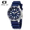 Reloj CJ de cuarzo esfera giratoria correa de caucho calendario simple reloj para hombre correa de caucho No. 8