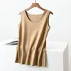 Nuevo Chaleco Térmico Sin Costuras Otoño e Invierno para Mujer, Color Sólido Cuello Redondo Sin Mangas Capa Interior, Top Versátil Ajustado