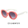 Nuevas gafas de sol para niños de estilo coreano, de moda, con montura ovalada, para niñas, lindas, a juego de doble color, gafas de sol para exteriores para niños