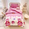 Juego de ropa de cama de algodón con estampado de dibujos animados de tres piezas para jardín de infantes, juego de seis piezas totalmente de algodón para la siesta del bebé y ropa de cama para lactantes