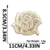 Patch de Bordado de Flor Rosa com Glitter Novo Estilo Patch Floral com Adesivo Termocolante para Decoração de Jaquetas, Sapatos e Malas