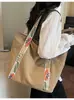 Bolsa Tote de Nylon Grande Capacidade Estilo Coreano para Mulheres 2026 Novo Padrão Bolsa de Mão com Alça Larga para Trabalho, Lazer e Uso Versátil