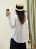 Primavera e Outono de 2026 Artística e Fresca Casual Solta de Algodão Versátil Camisa Manga Longa com Punhos de Renda Camisa Básica