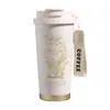 Caneca de Café Térmica Novo Estilo Lírio-do-Vale, Copo Térmico de Aço Inoxidável, Copo de Dupla Utilização com Aparência Sofisticada, Copo de Viagem de Luxo Leve