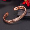 Pulsera Magnética de Bronce Cepillado Europeo y Americano Pulsera Anillo de Flor Retro Traje Apertura Ajustable Joyería