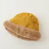 Nuevo sombrero de pescador grande con flecos para niños de otoño e invierno, sombrero tipo cubo cálido vintage para proteger las orejas del bebé, unisex, a prueba de frío