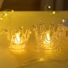 Corona de luz con vela electrónica LED, corona con forma de gota de agua, vela transparente, linterna navideña, luz nocturna, regalo de cumpleaños