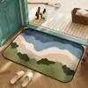 Alfombra de baño floral transfronteriza, cachemira sintética, resistente a la suciedad, alfombra absorbente para uso doméstico, fácil de limpiar, adecuada para la entrada de la ducha