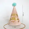 Envío Gratis Empaque Individual Sombrero de Cumpleaños Sombrero de Fiesta Sombrero Puntiagudo Sombrero de Fiesta para Bebés y Niños Sombrero para Pastel