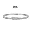 Pulsera Europea y Americana Transfronteriza de Plata 925 Moda Sentido de Alta Gama Pulsera de Tenis con Cierre a Presión 2mm2.5mm3mm Pulsera de Circonita para Mujer