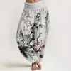 Pantalones Casuales Versátiles de Moda Estilo Nuevo 3D Estampado Digital Europeo y Americano Transfronterizo Pantalones Tailandeses para Mujer de Algodón Puro Estampado Directo Pantalones Largos de Primavera y Verano