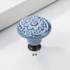 Novo Armário de Madeira Maciça Estilo Chinoiserie Padrão Retrô Gaveta Puxador de Furo Único Porta do Armário Puxador de Cerâmica