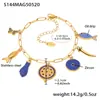 Pulseira Ins Cubo de Açúcar Esmalte de Aço Inoxidável Zircônia Peixe Pequeno Colorido Moda Versátil Joia Banhada a Ouro Real 18K