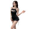 Lencería Fantasía, Camisón Sexy sin Espalda, Uniforme Seductor con Cordones y Abertura en la Entrepierna para Mujer, Vestido Apasionado sin Quitar, Venta al por Mayor de Comercio Exterior
