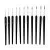 11 Conjunto de Varas de Plástico Preto Gancho Linha Caneta Pincel de Tinta a Óleo Pincel de Pintura Artística Pincel Comércio Eletrônico Transfronteiriço Atacado Fabricante