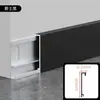 Base de aluminio de aleación ultradelgada con clip y diseño extremadamente estrecho, rodapié de borde recto de acero inoxidable metálico de 4 cm/6 cm
