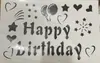 Em estoque atacado adesivos de bola de onda Inglês Feliz Aniversário acessórios de balão de onda transparente adesivos de balão