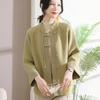 Novo Casaco de Lã de Primavera Estilo Chinês para Mães 2026 Novo Modelo Cardigã de Tricô Elegante para Mulheres de Meia-Idade e Idosas Primavera e Outono