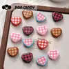 Cuentas de Acrílico Estilo Japonés Corazón Fresco a Cuadros para Colgante de Llavero Cadena de Teléfono Accesorios Versátiles