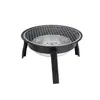 Estufa para hacer té y barbacoa, trípode vertical engrosado para parrilla de carbón, sartén redonda plegable antiadherente, rejilla para barbacoa