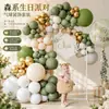 Traje de globos verde guisante retro transfronterizo, estilo de moda de Instagram para fotos, conjunto de arco de globos verde aguacate