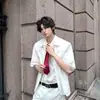 Camisa de Verano Minimalista Anti-Arrugas con Corbata para Hombre, Estilo de Moda de Alta Gama con Hombreras, Moderna y Genial