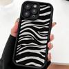 Padrão de Zebra Preto e Branco Adequado para Capa de Celular Apple 17 iPhone 16 Pro 15 Cobertura Total 14 Luxo Leve 13 Criativo 12/11