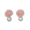 Pendientes de Florales Retro Franceses de Hada Súper Rosa Organza Diseño Estéreo Dulce Verano Dopamina Pendientes de Viaje
